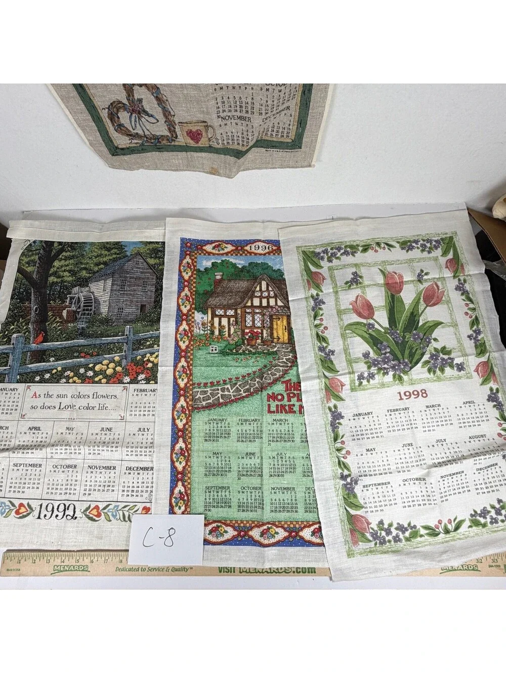 Lot of 18 Vintage Kay Dee Designs Linen Calendar Tea Towels 1980-2002 Collectibl